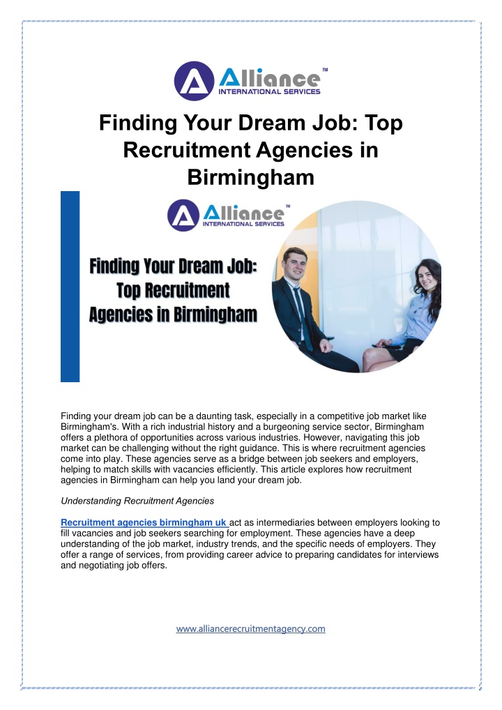finding your dream job top recruitment agencies