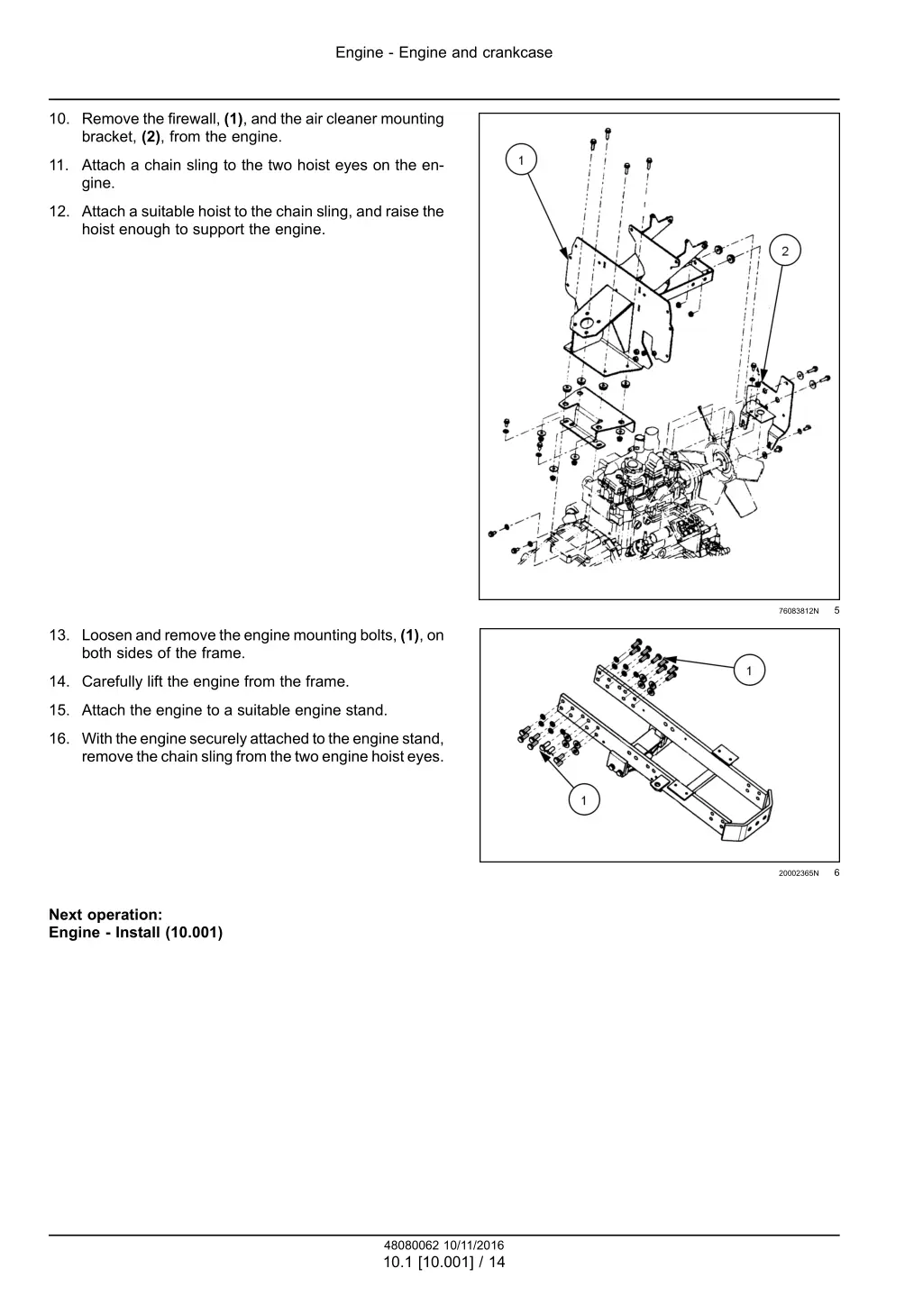 engine engine and crankcase 6