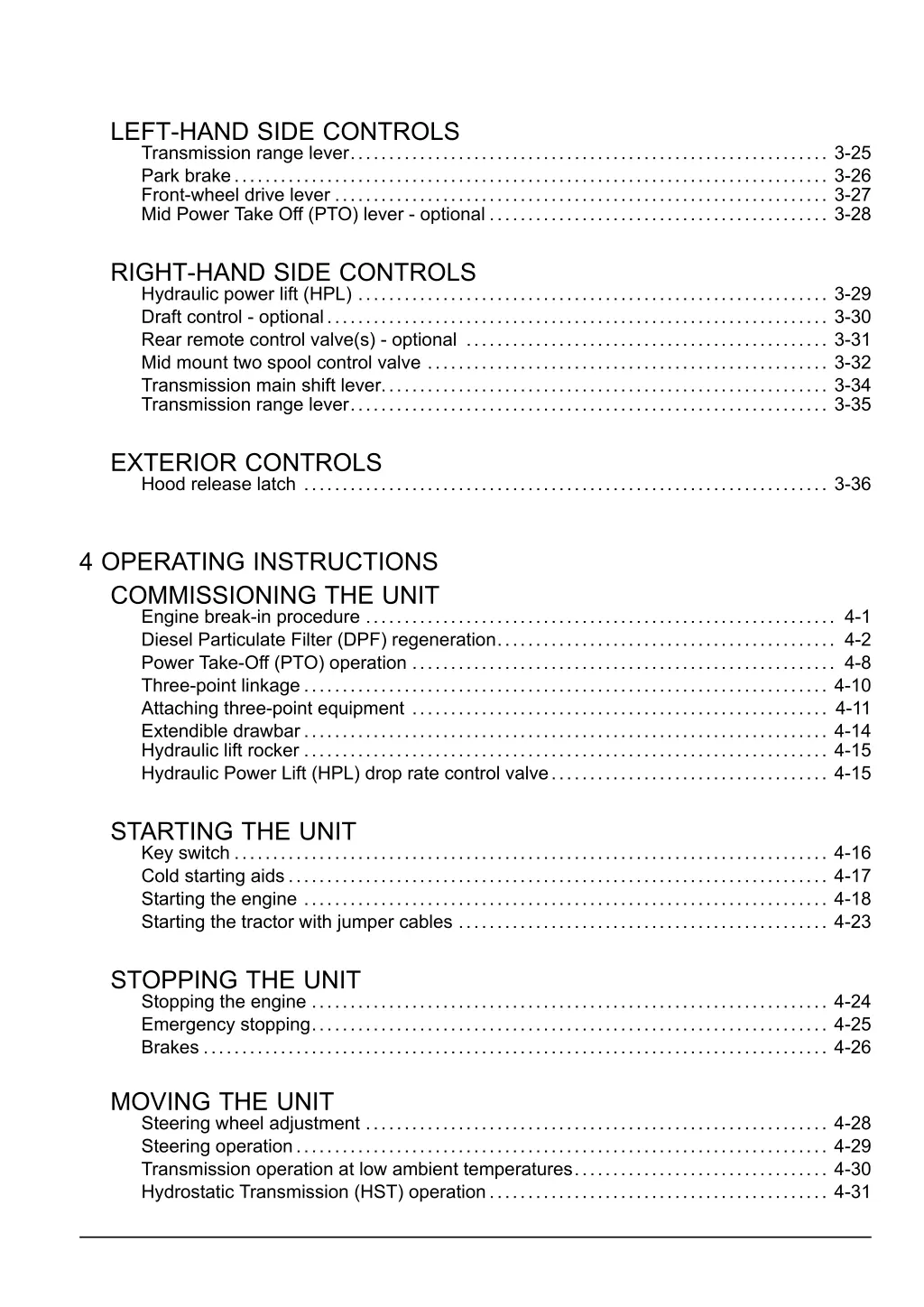 left hand side controls transmission range lever