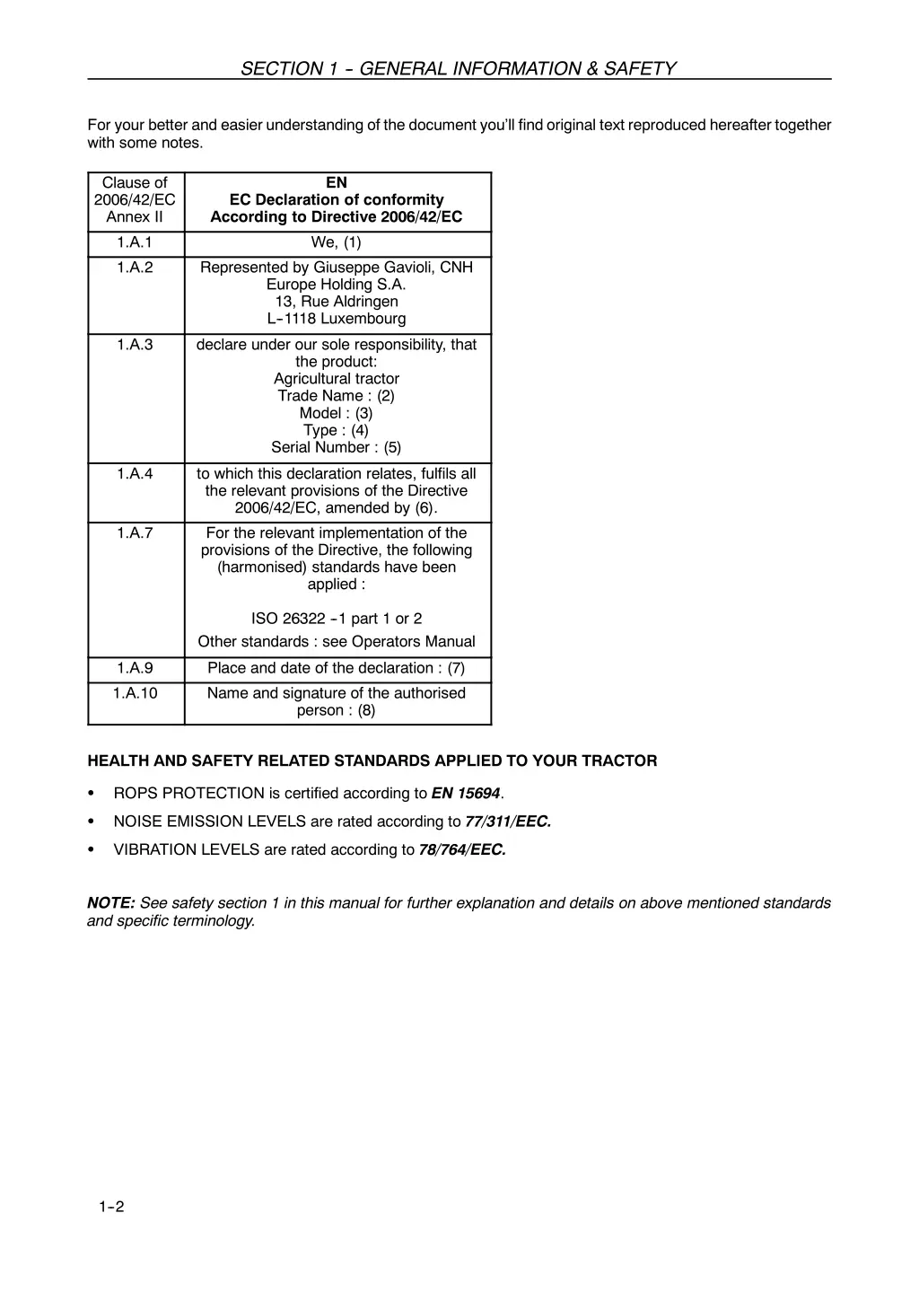 section 1 general information safety 1