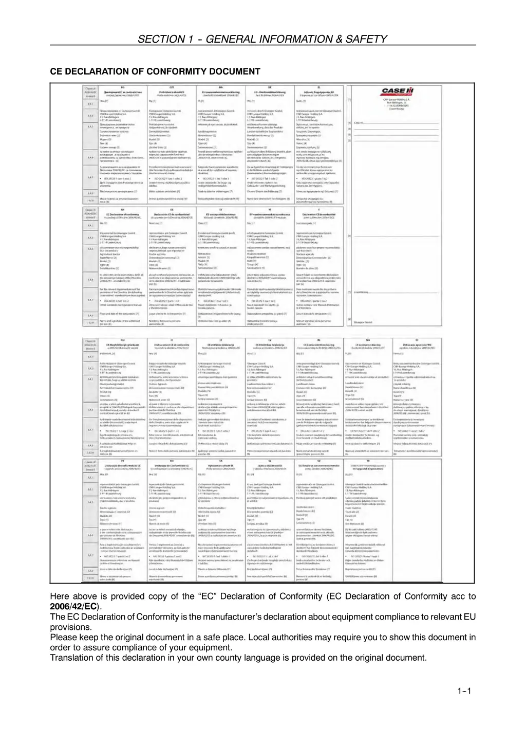 section 1 general information safety