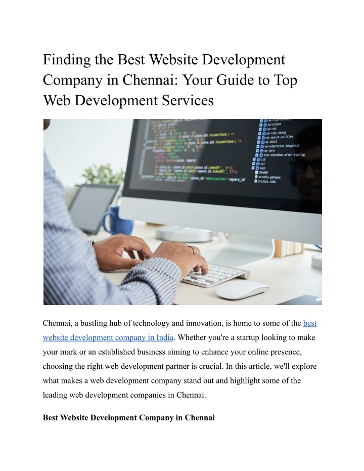 finding the best website development company