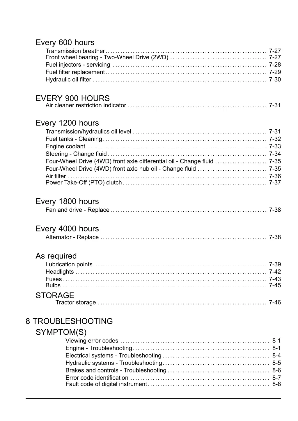 every 600 hours transmission breather 7 27 front