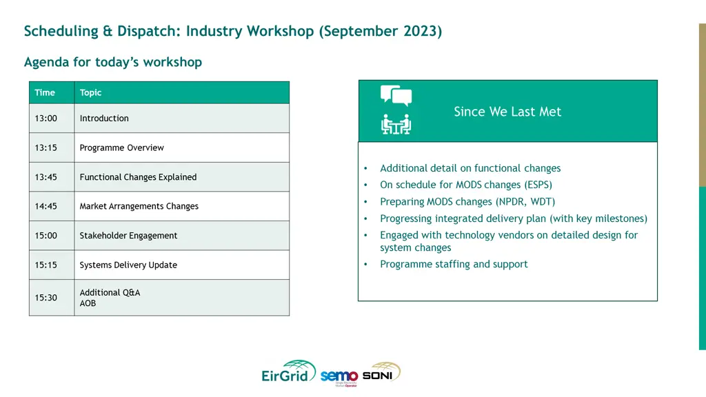 scheduling dispatch industry workshop september