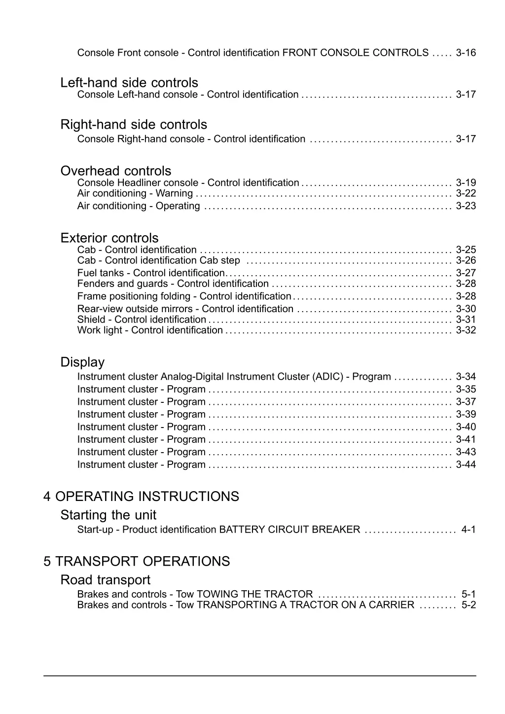 console front console control identification