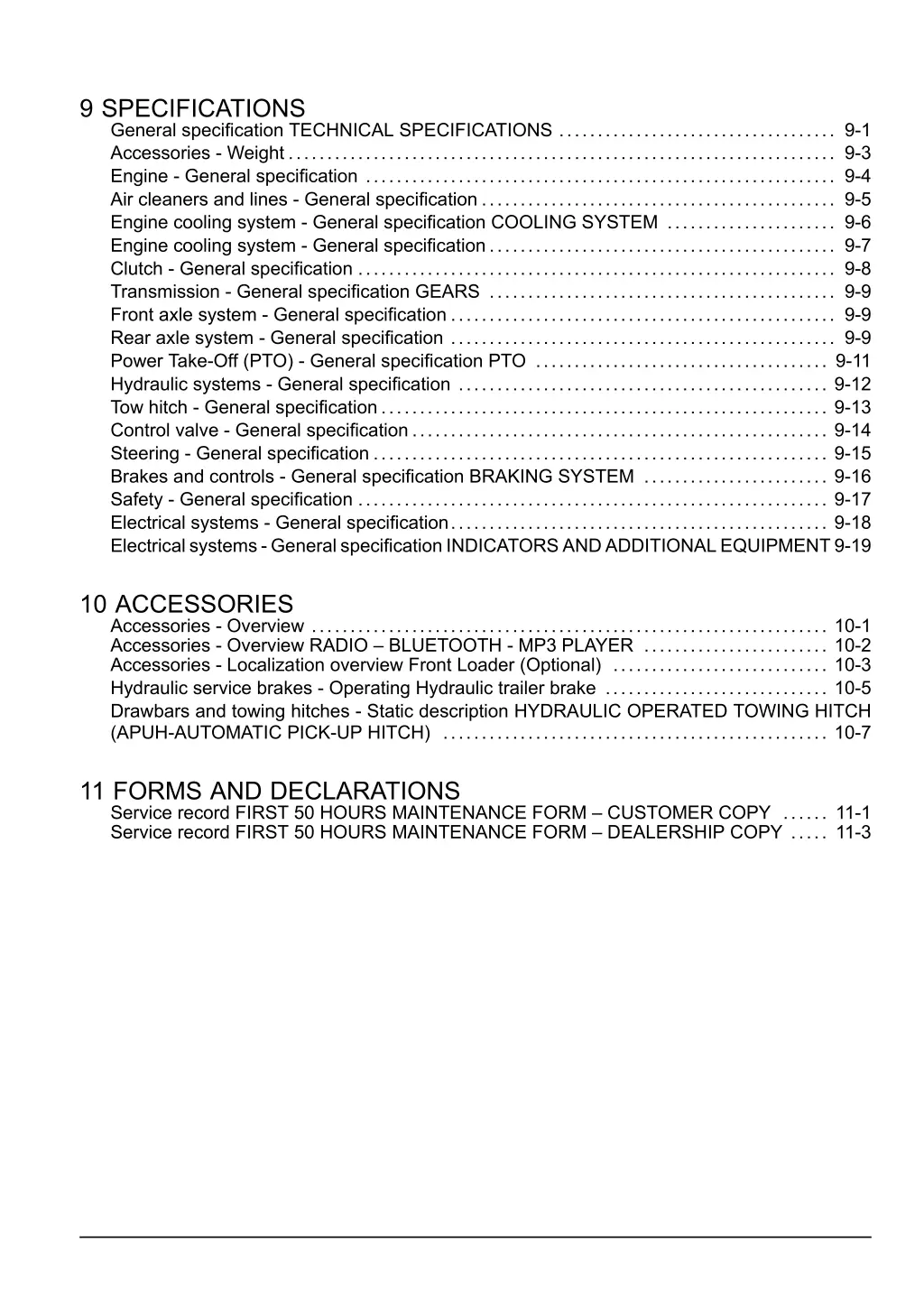 9 specifications general specification technical