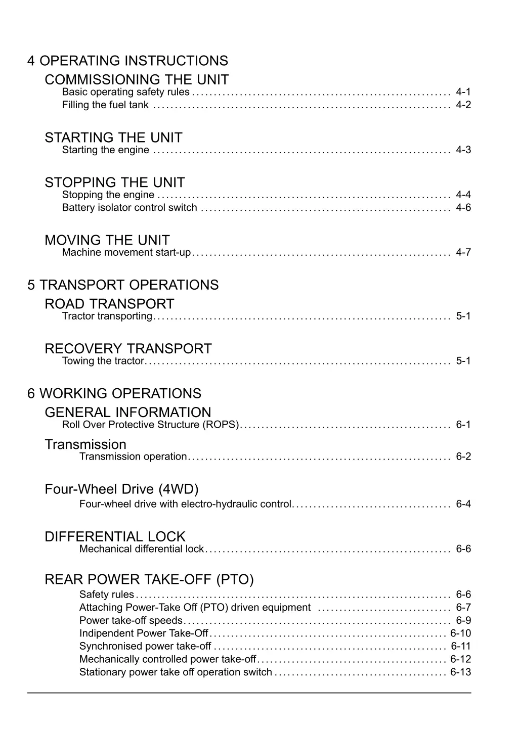 4 operating instructions commissioning the unit