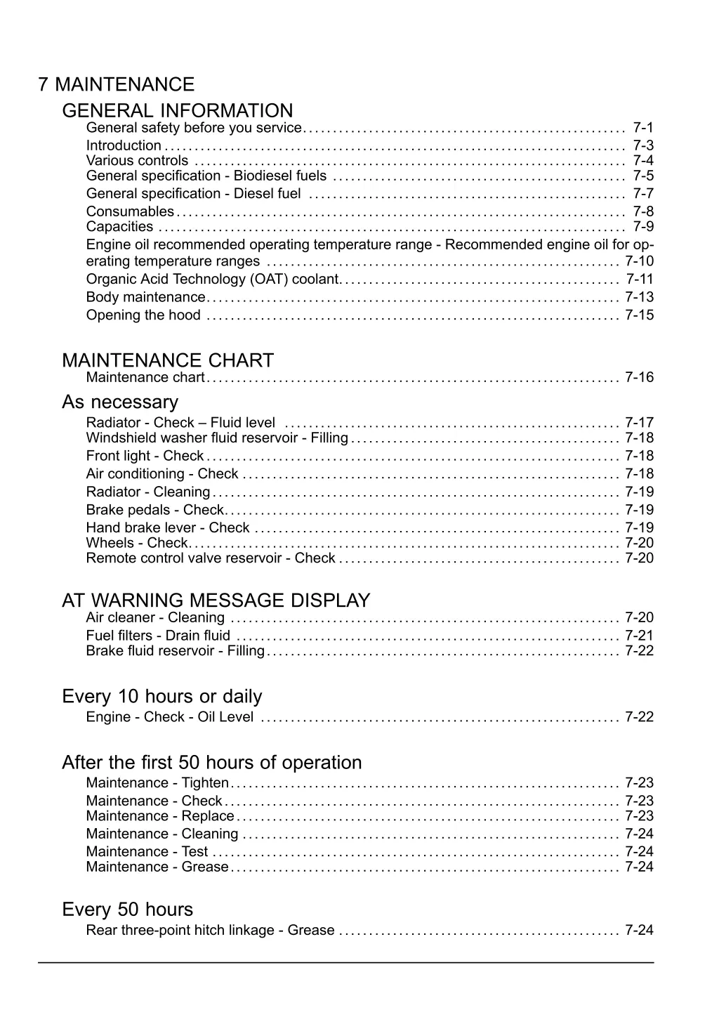 7 maintenance general information general safety