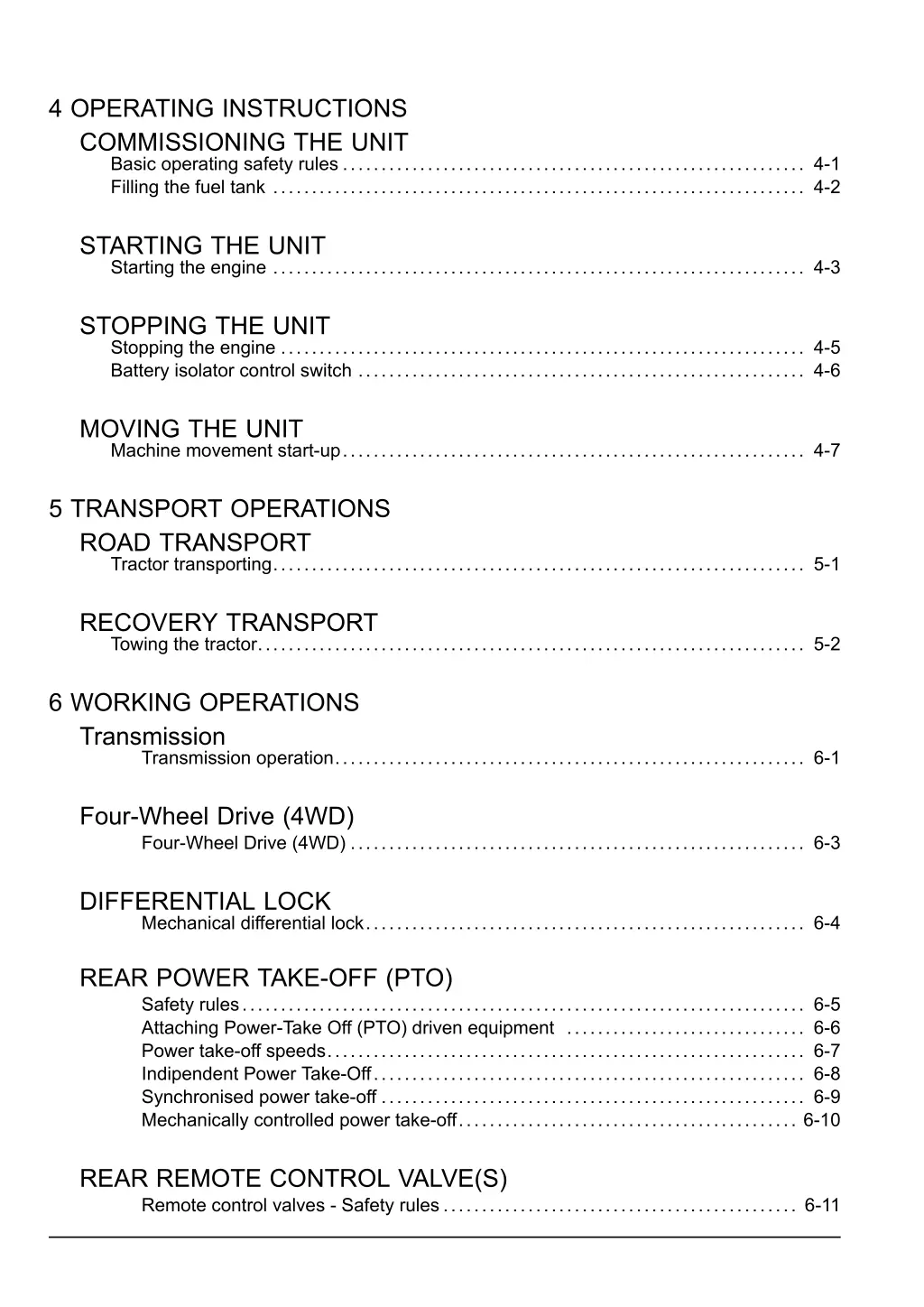 4 operating instructions commissioning the unit