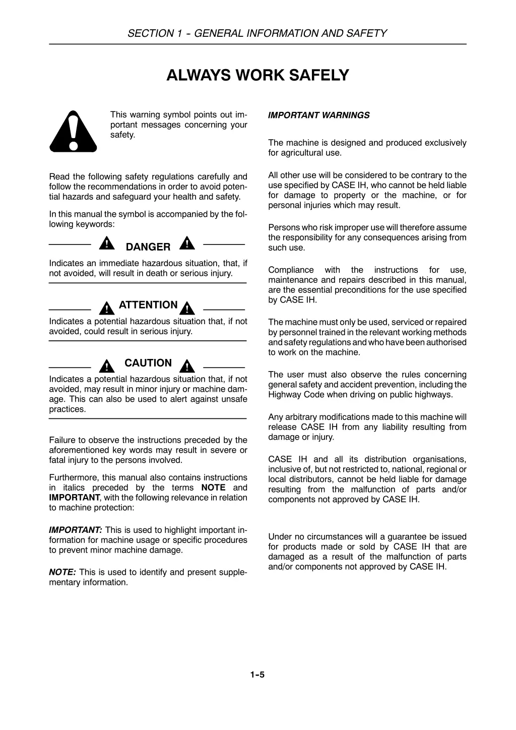 section 1 general information and safety 4