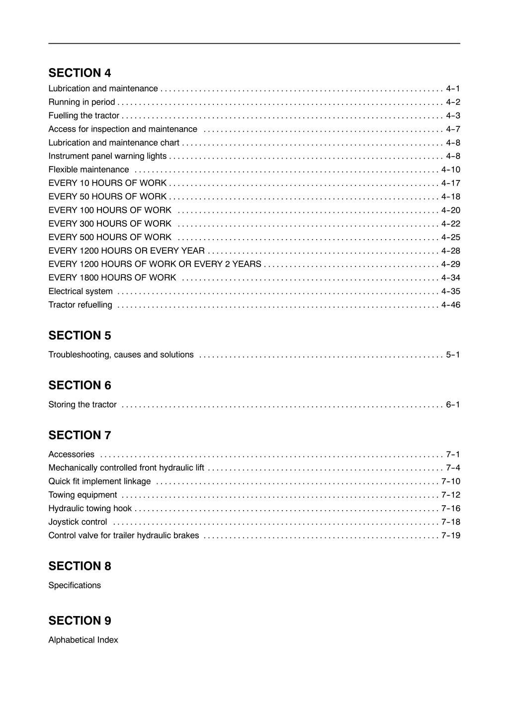 section 4 lubrication and maintenance running