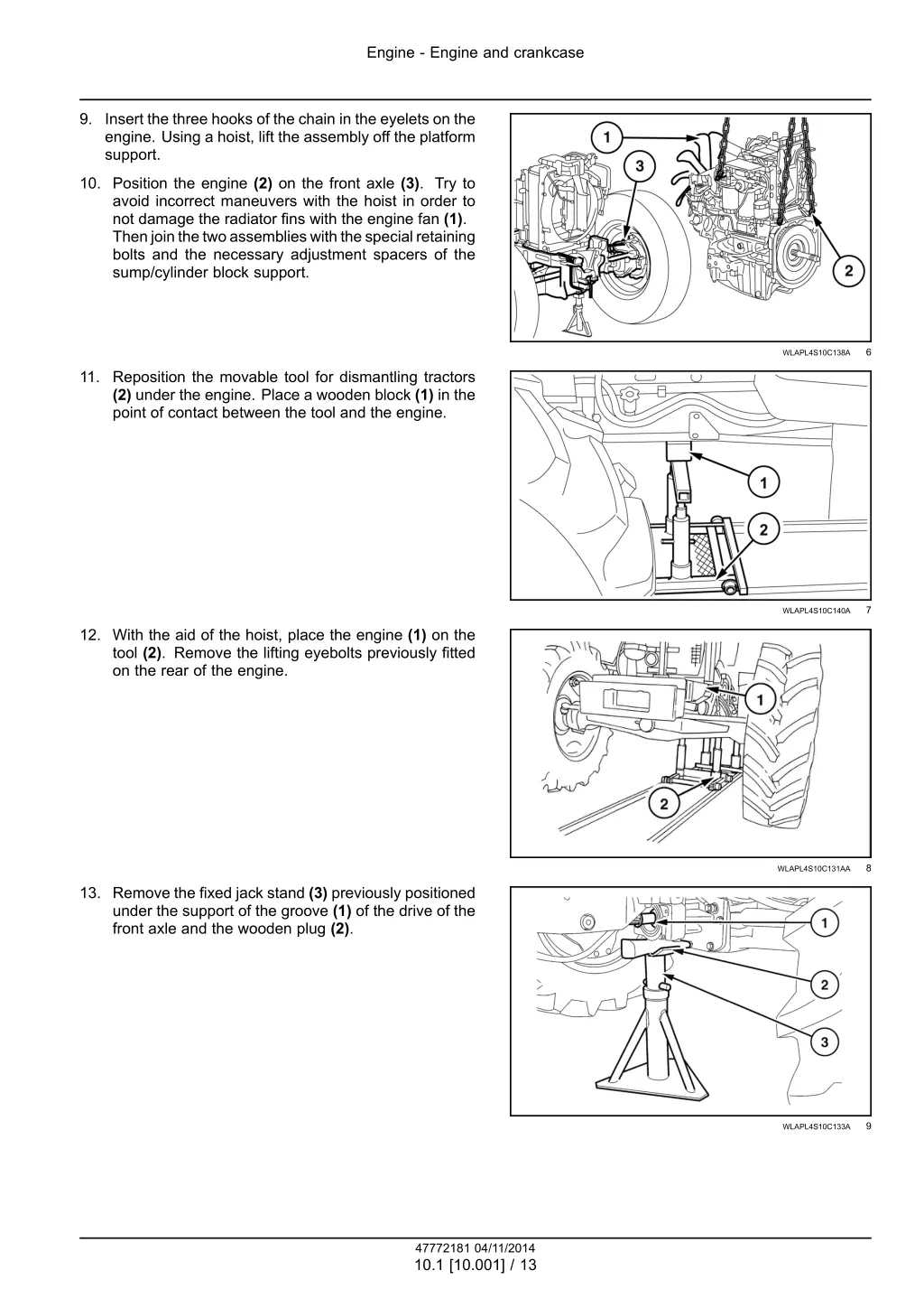 engine engine and crankcase 10