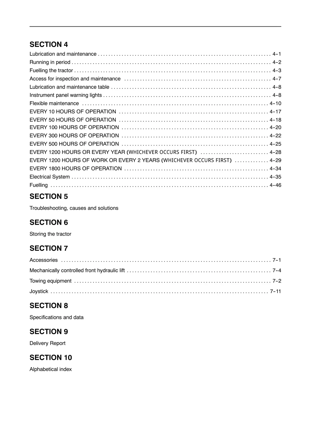 section 4 lubrication and maintenance running