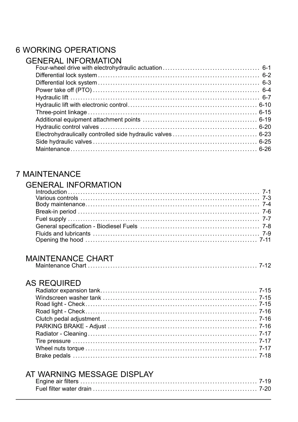 6 working operations general information four