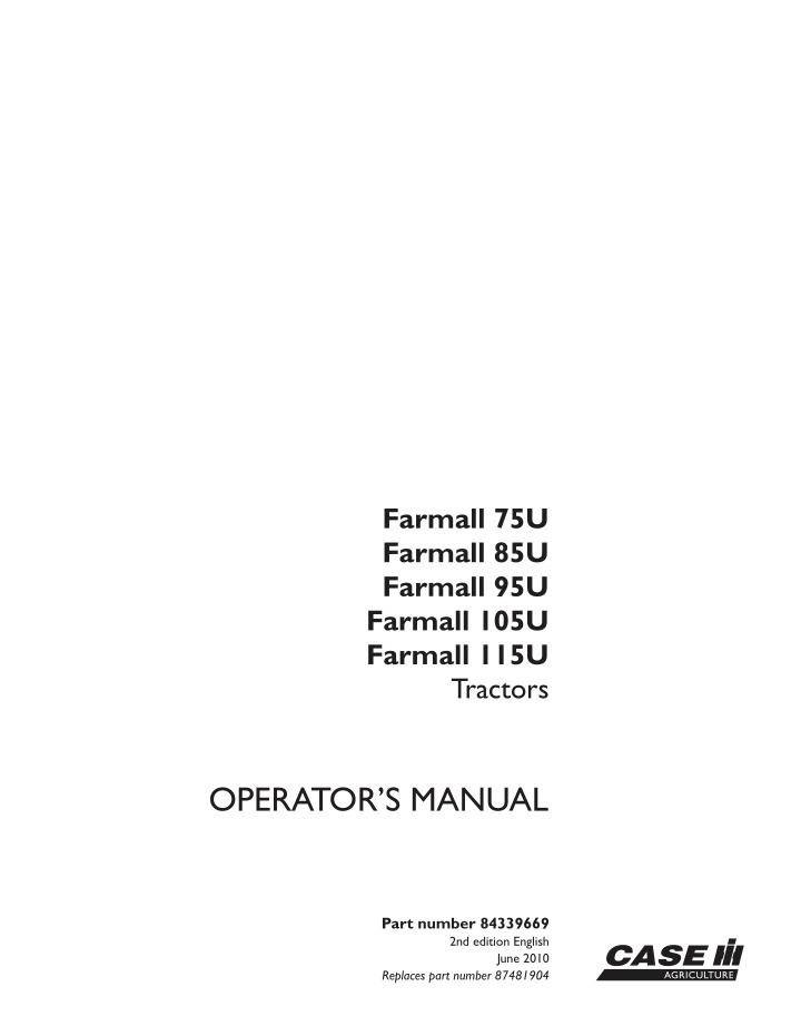 farmall 75u farmall 85u farmall 95u farmall 105u