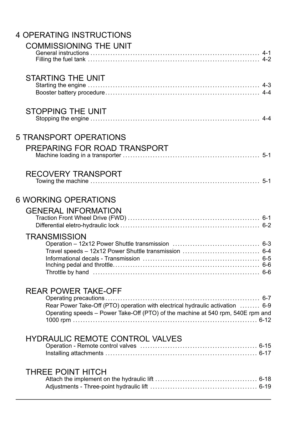 4 operating instructions commissioning the unit