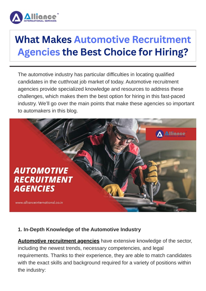 what makes automotive recruitment agencies