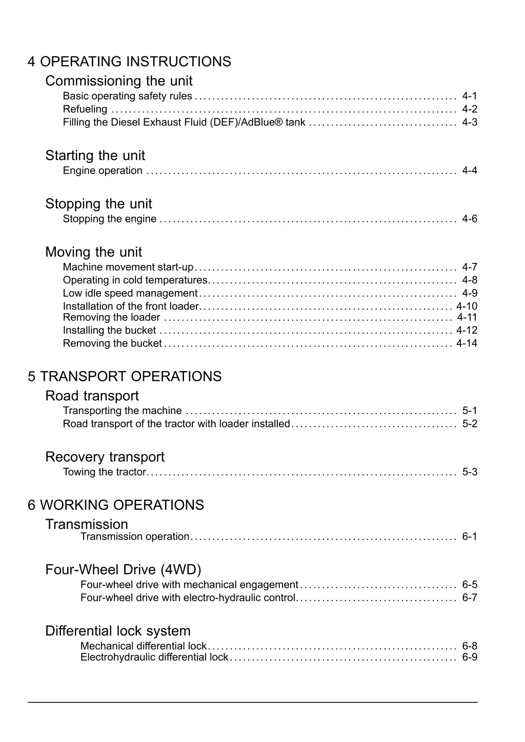 4 operating instructions commissioning the unit