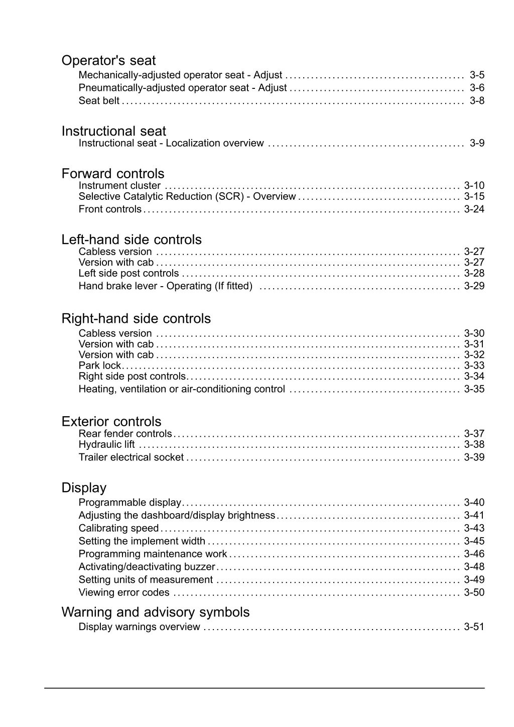 operator s seat mechanically adjusted operator