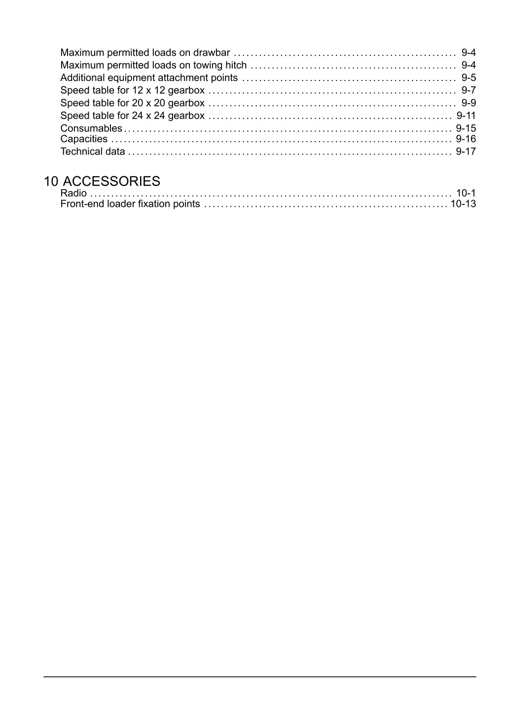 maximum permitted loads on drawbar 9 4 maximum