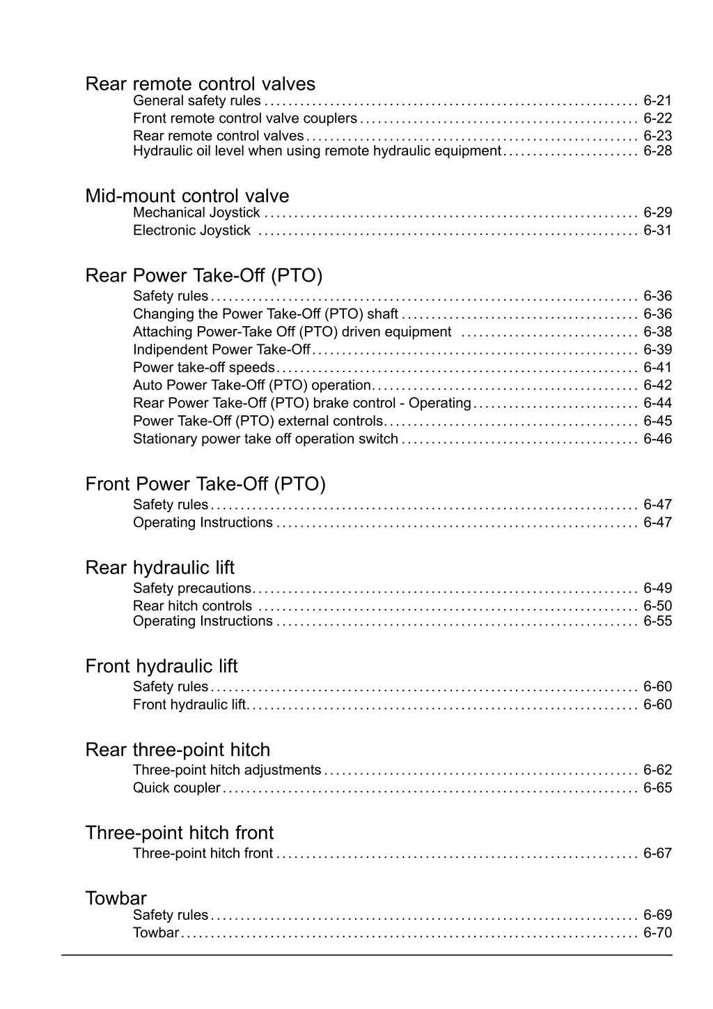 rear remote control valves general safety rules