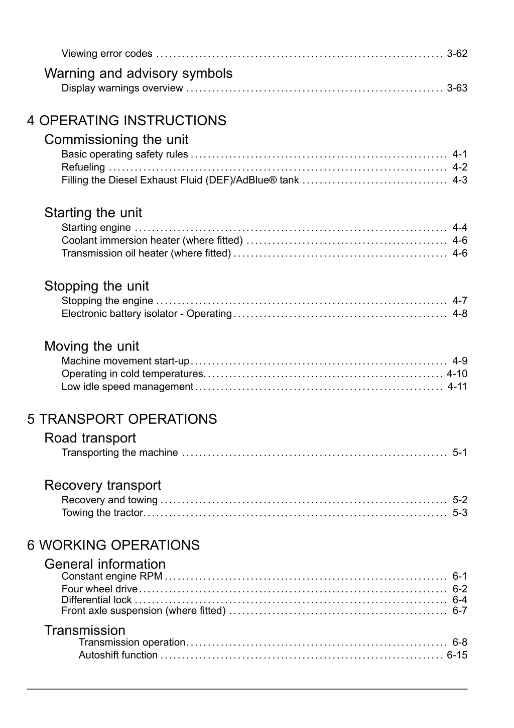 viewing error codes 3 62 warning and advisory