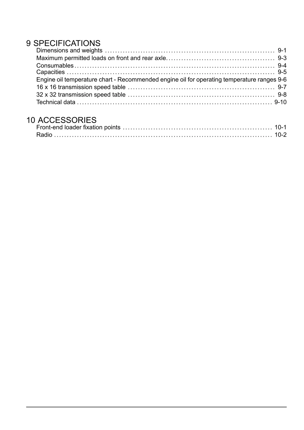 9 specifications dimensions and weights