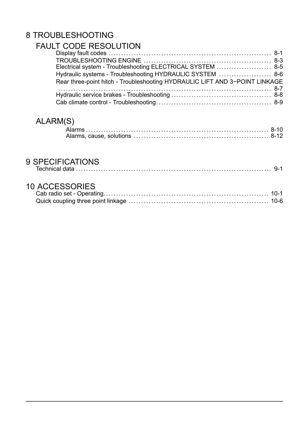 8 troubleshooting fault code resolution display