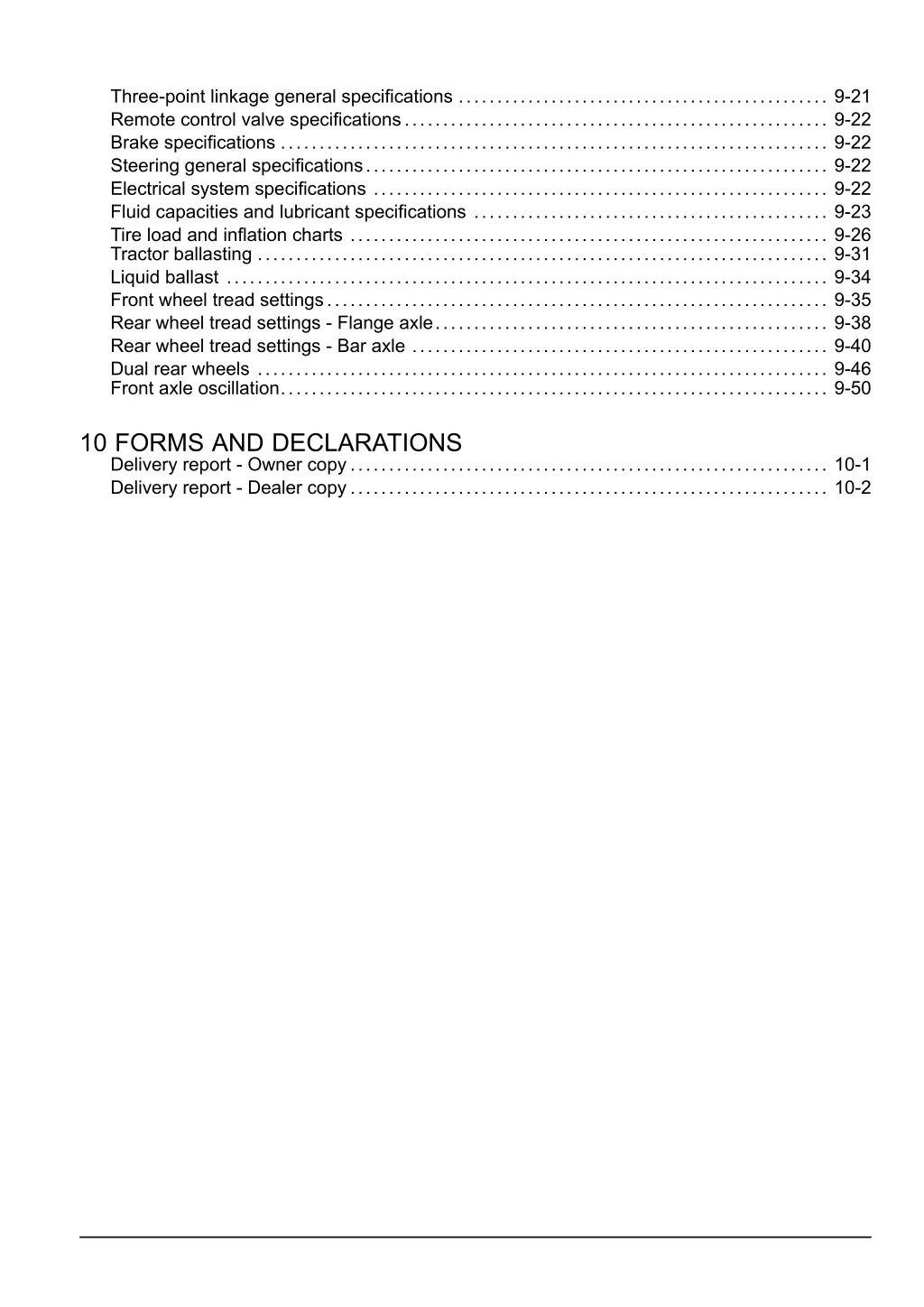 three point linkage general specifications