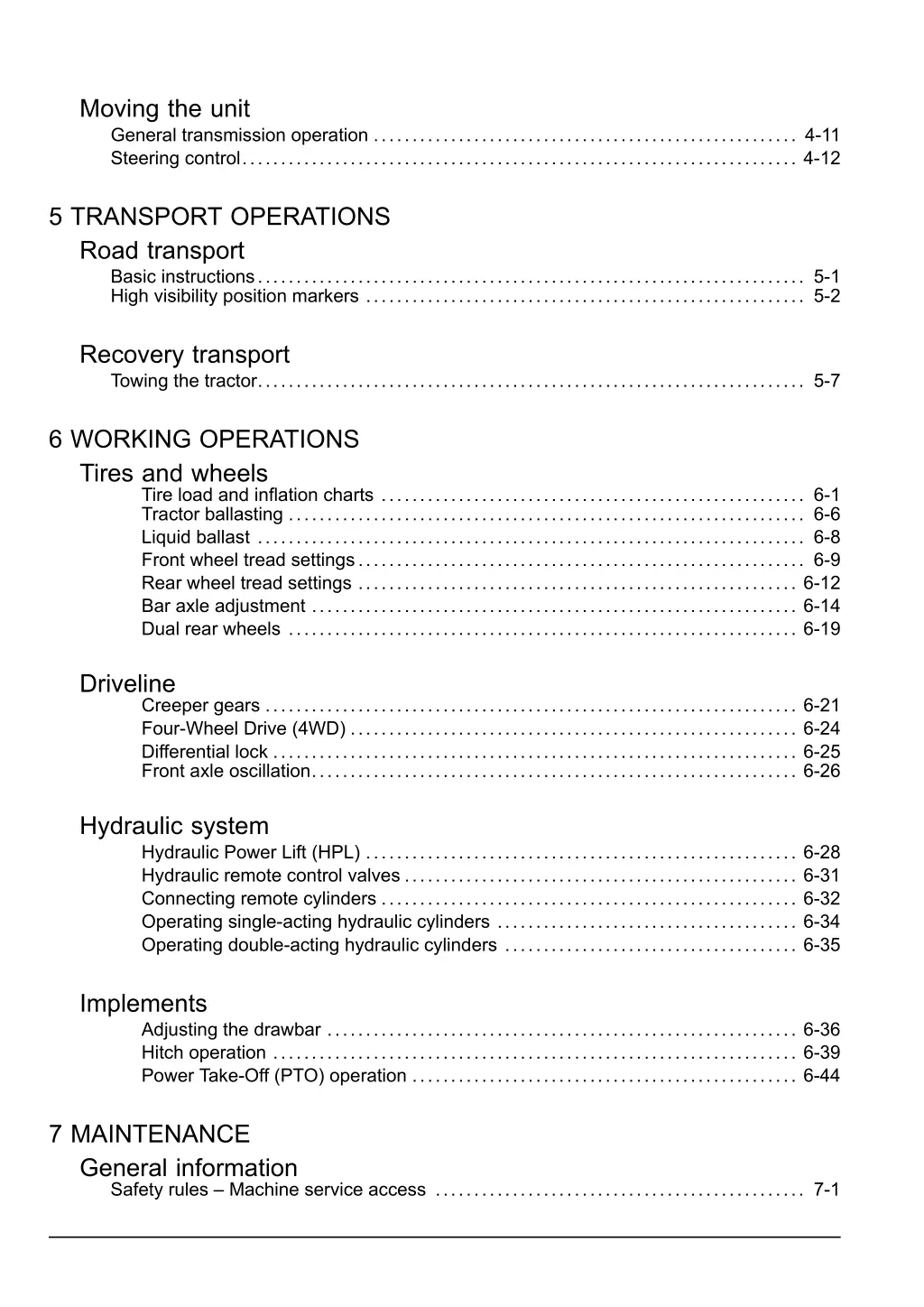 moving the unit general transmission operation