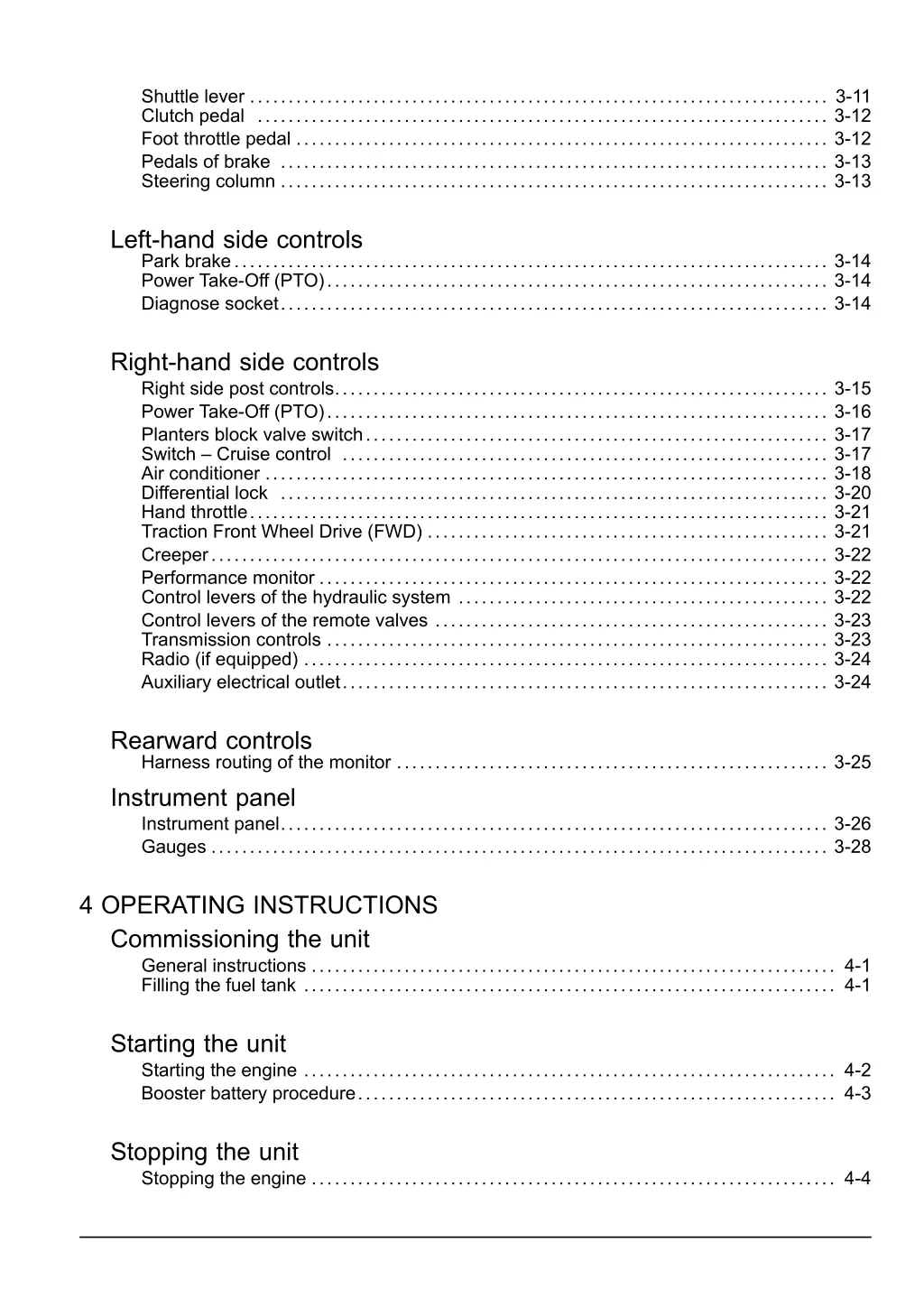 shuttle lever 3 11 clutch pedal 3 12 foot