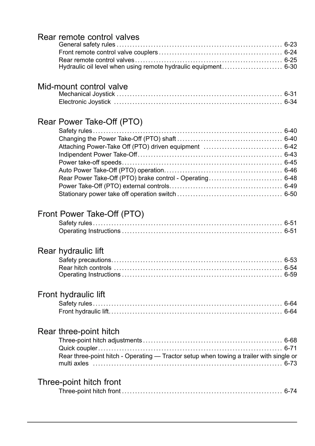 rear remote control valves general safety rules