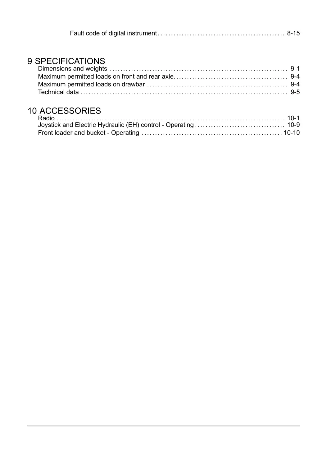 fault code of digital instrument 8 15