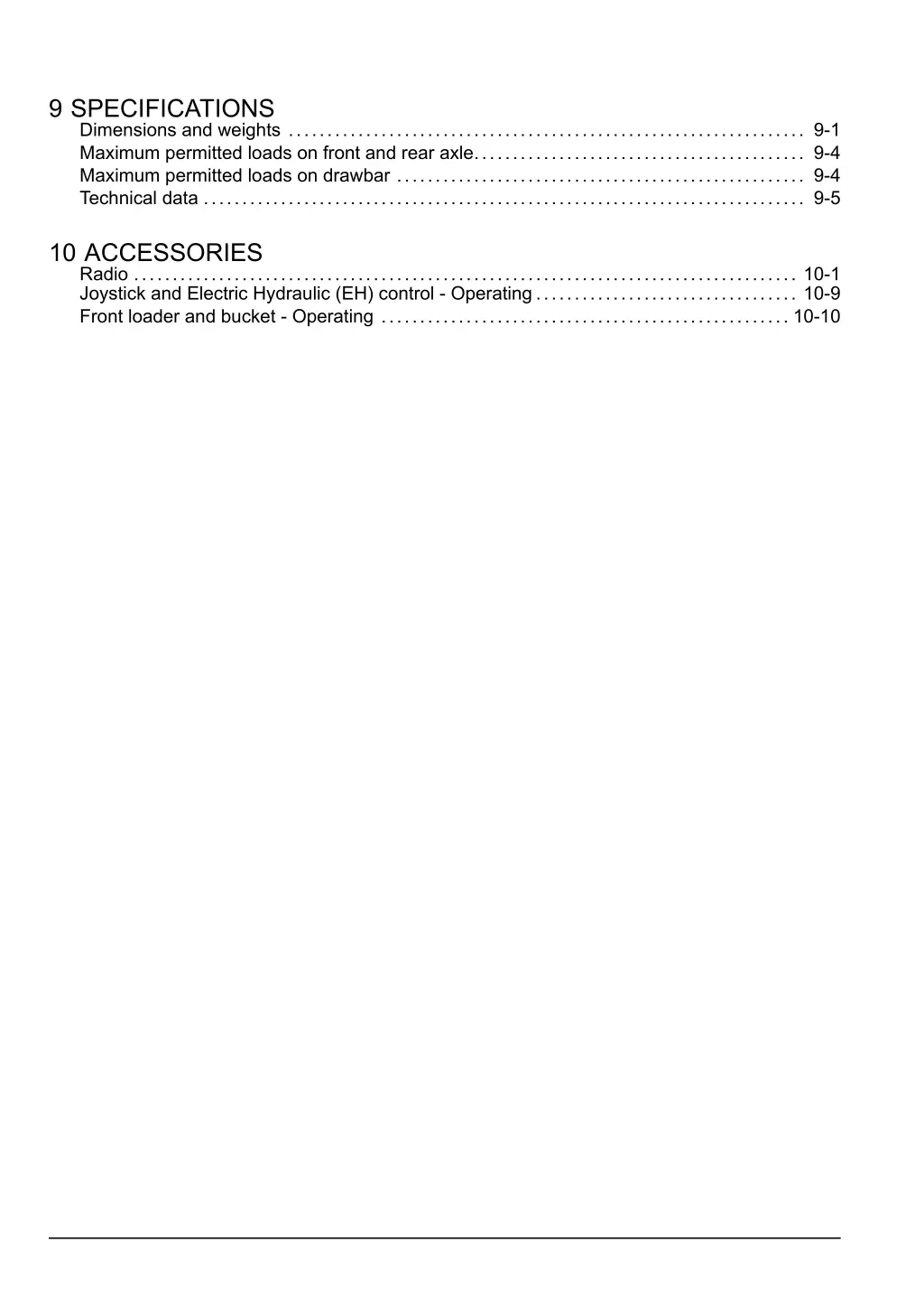 9 specifications dimensions and weights