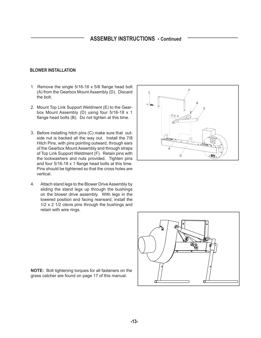 assembly instructions c ontinued 1