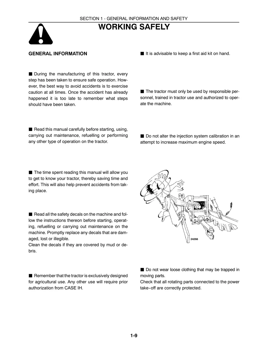 section 1 general information and safety working