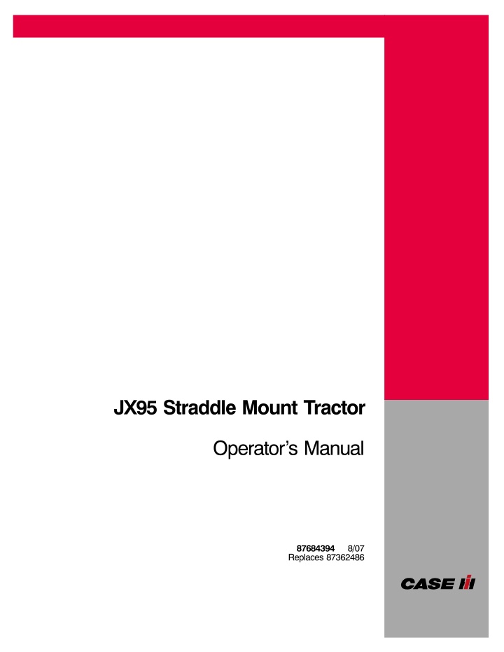 jx95 straddle mount tractor