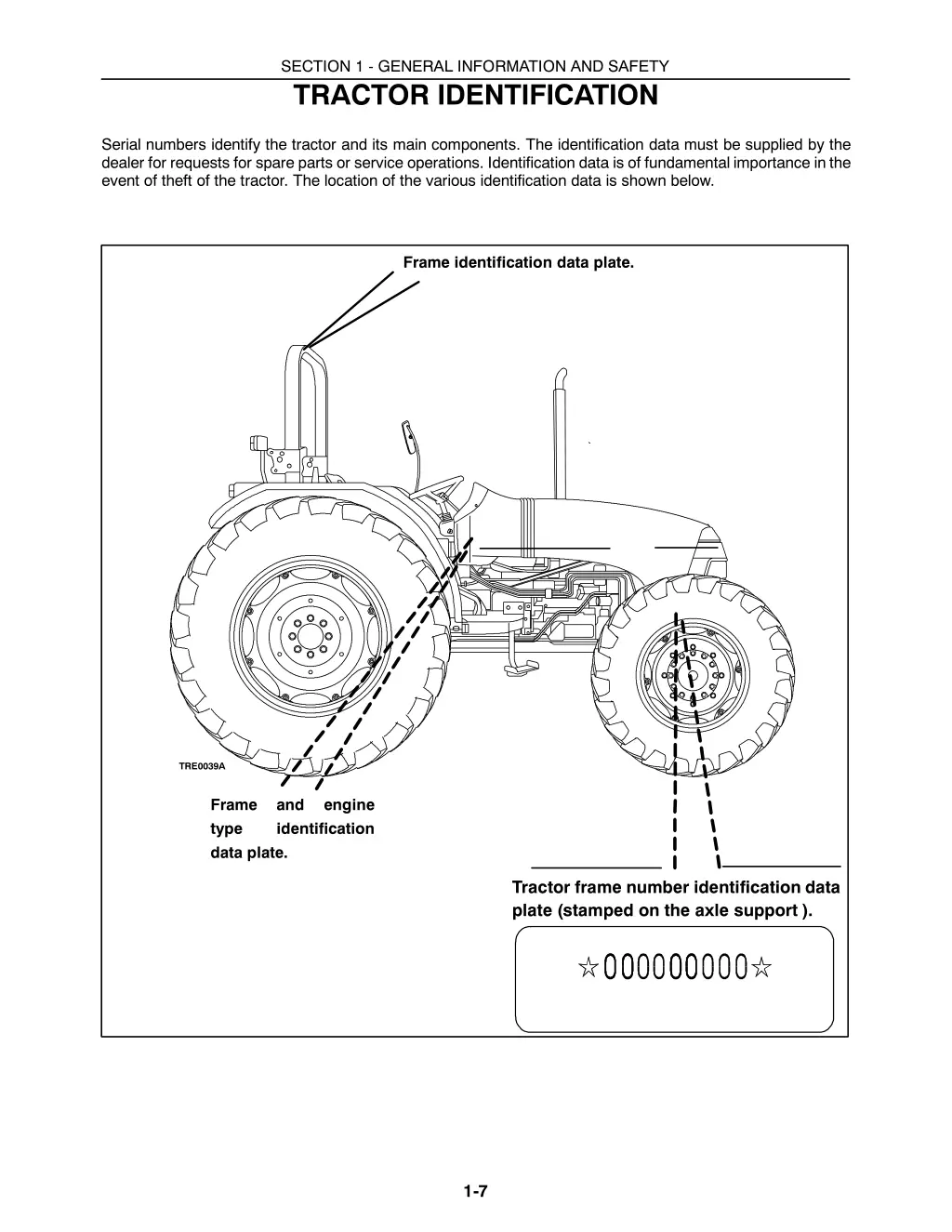 section 1 general information and safety tractor