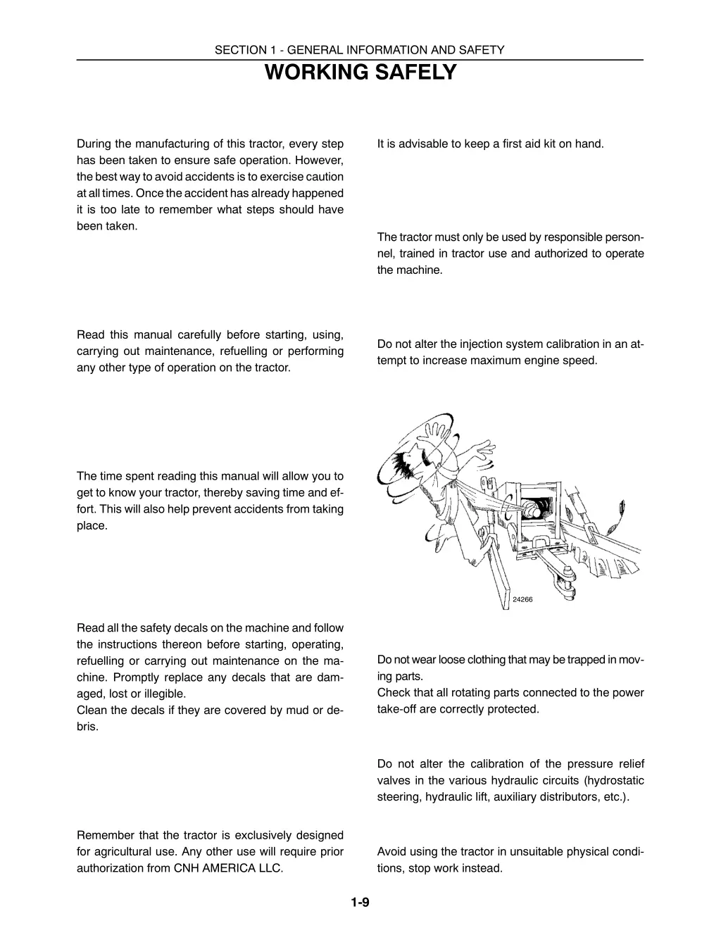 section 1 general information and safety working