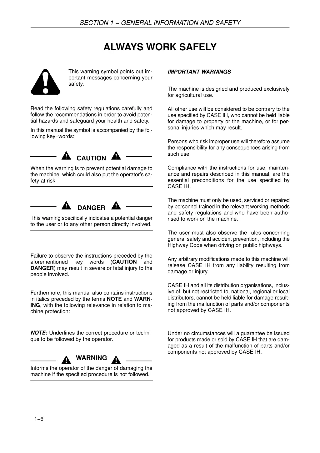 section 1 general information and safety 5