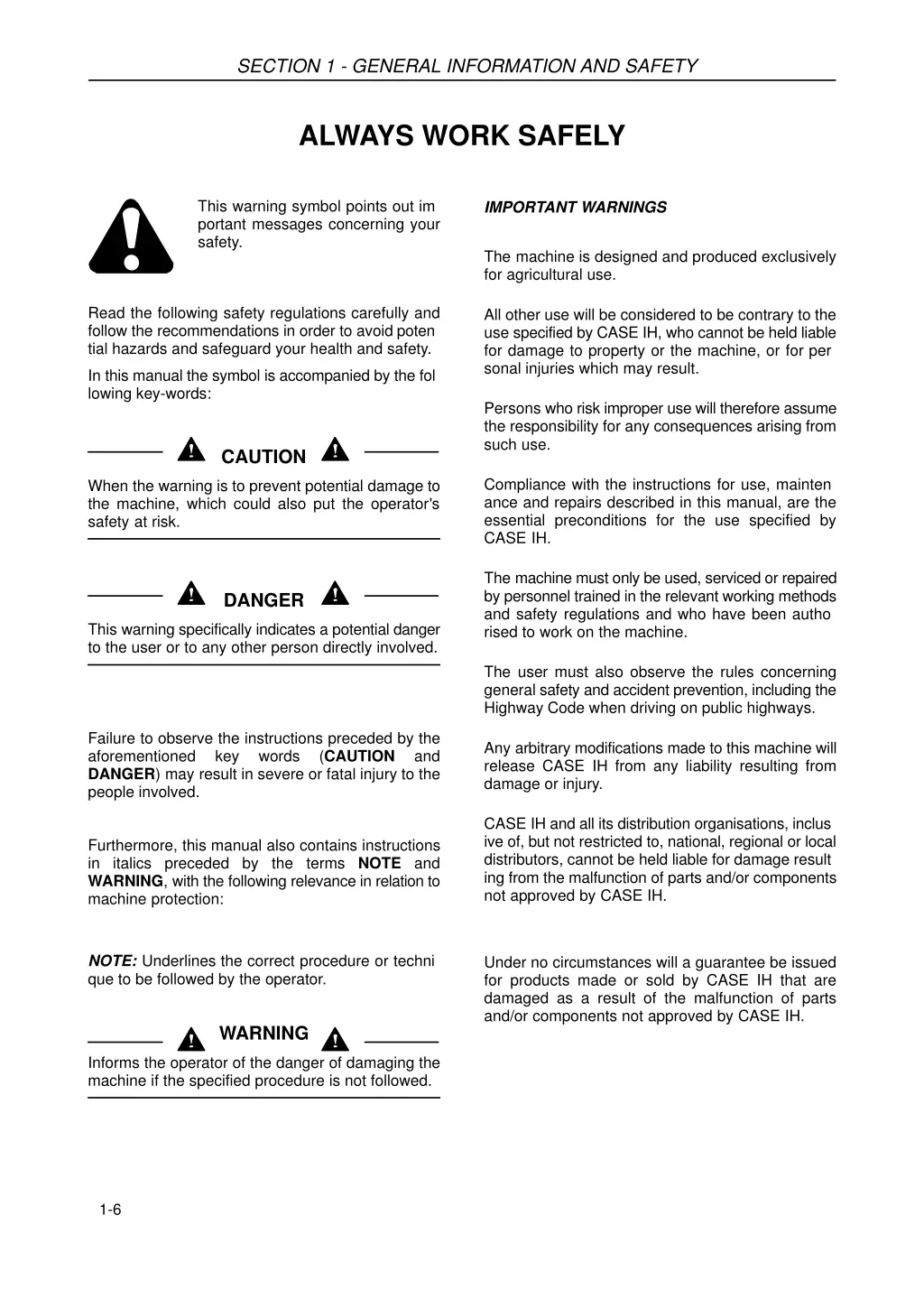 section 1 general information and safety 5