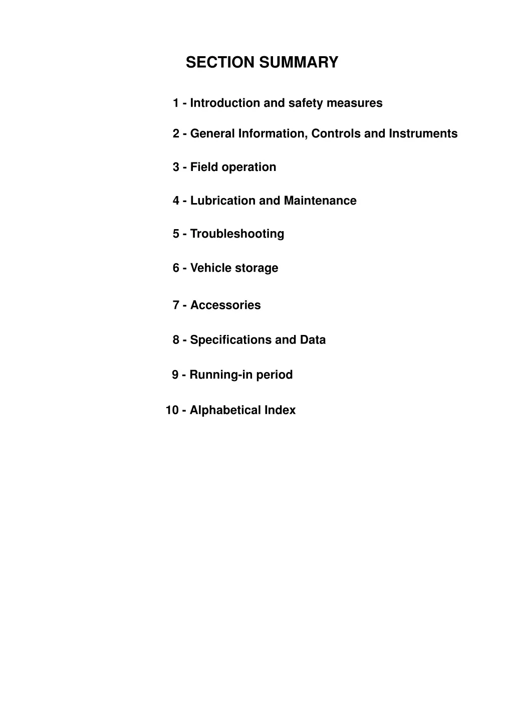 section summary