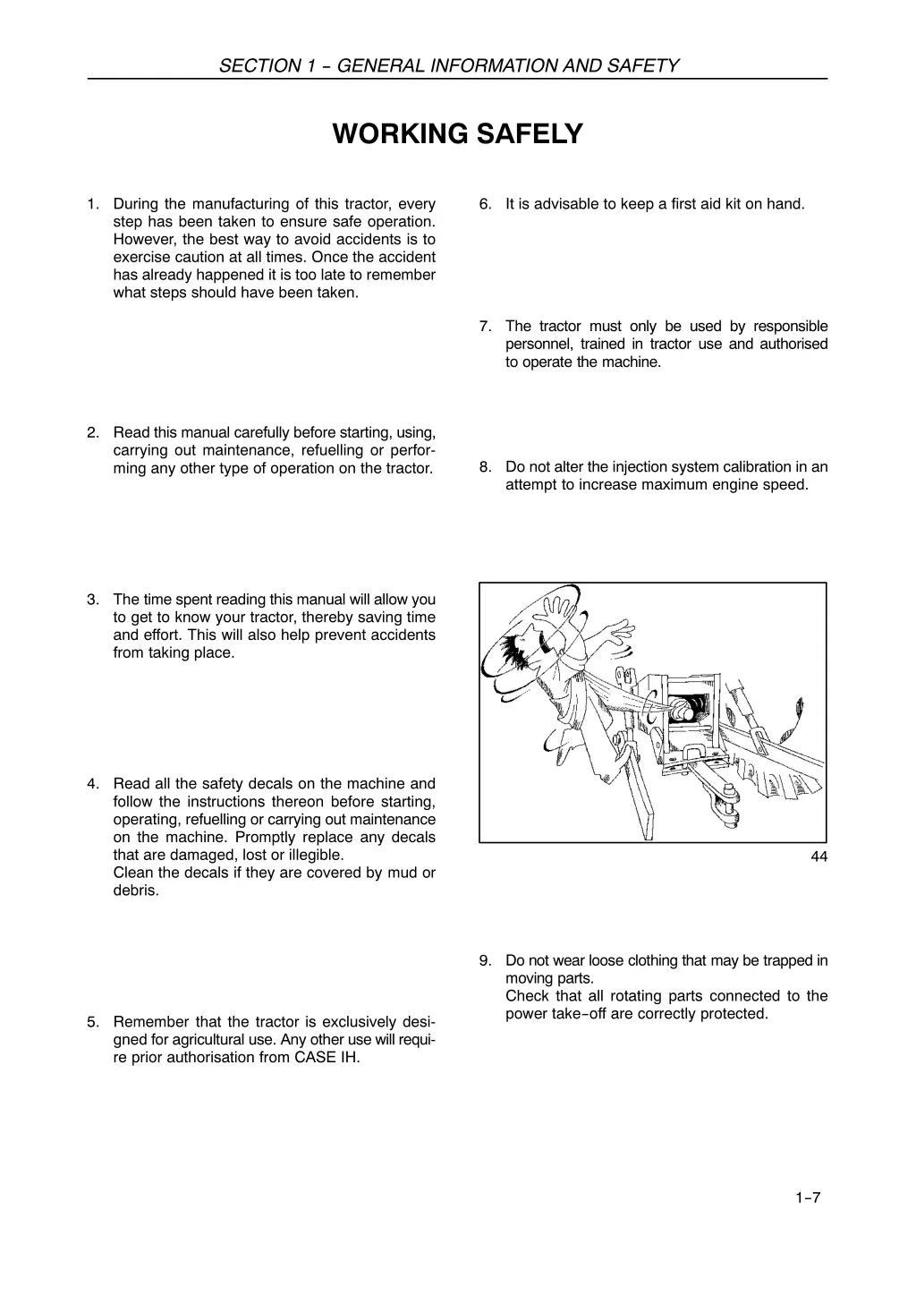 section 1 general information and safety 6