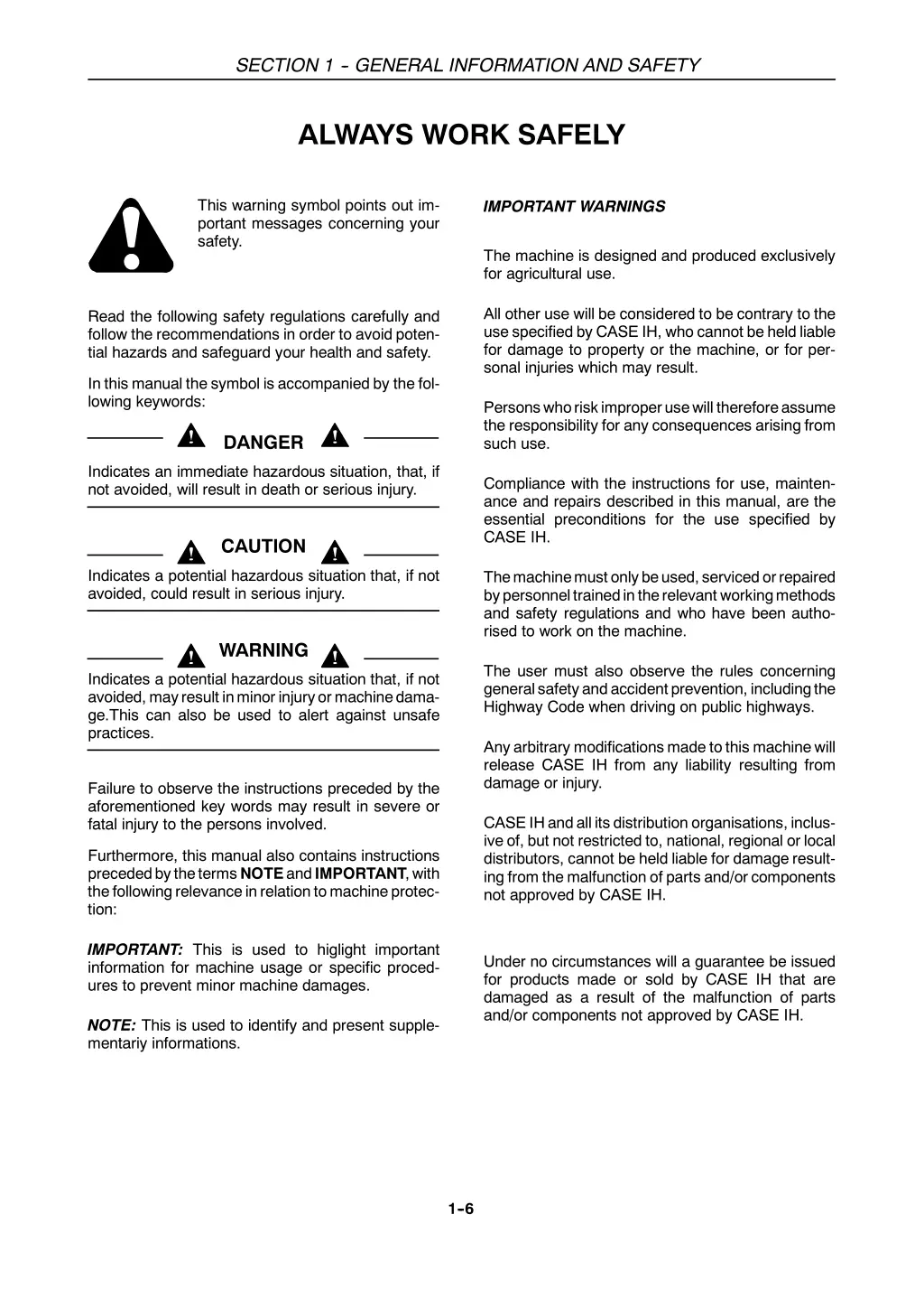 section 1 general information and safety 5