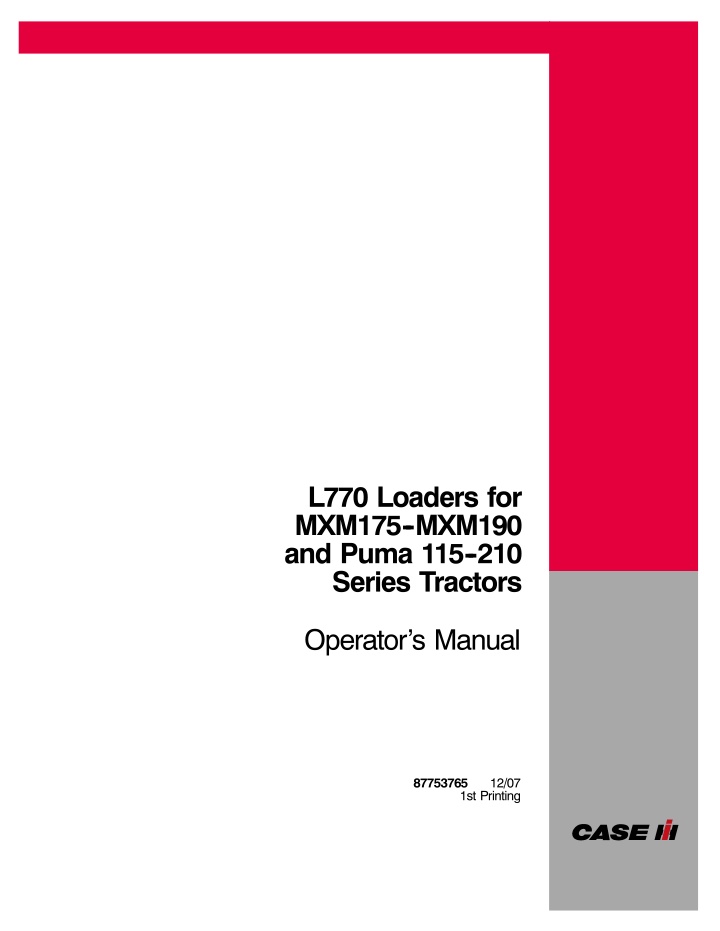 l770 loaders for mxm175 mxm190 and puma