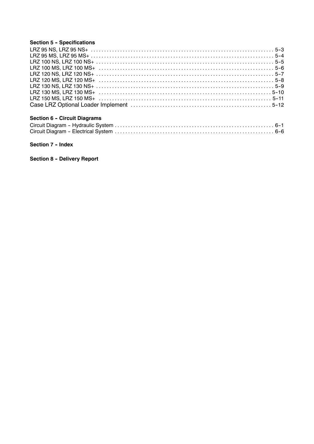 section 5 specifications