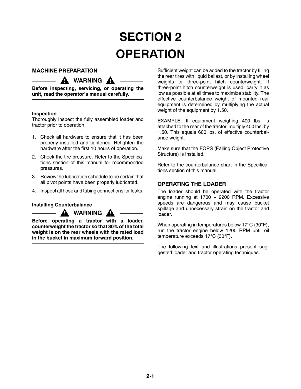 section 2 operation