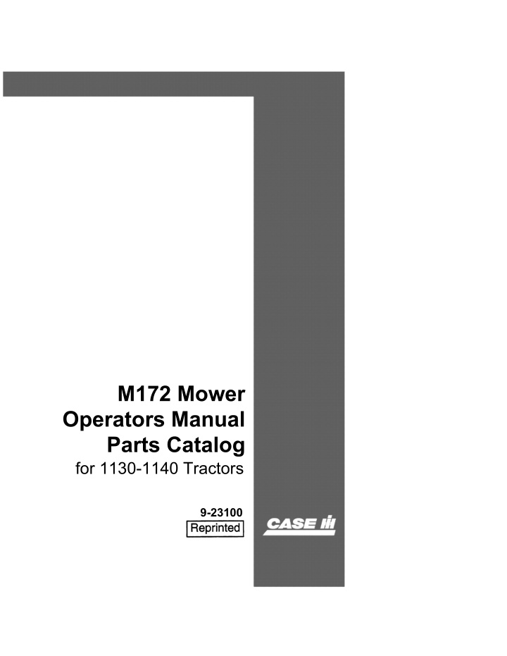 m172 mower operators manual parts catalog