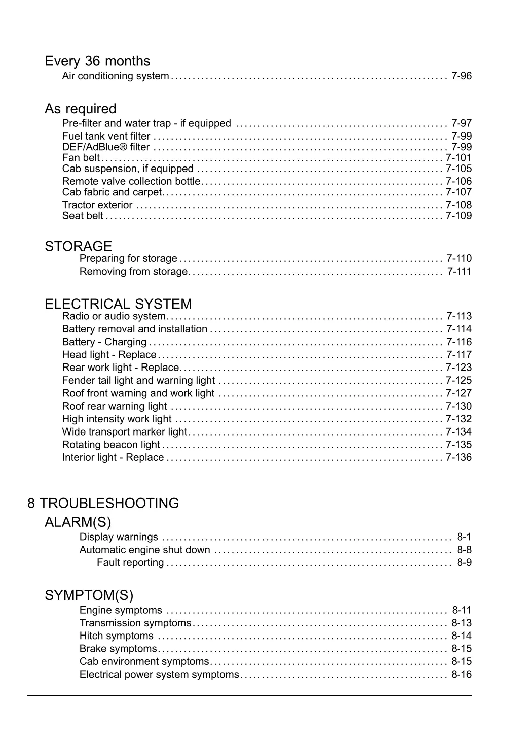 every 36 months air conditioning system 7 96