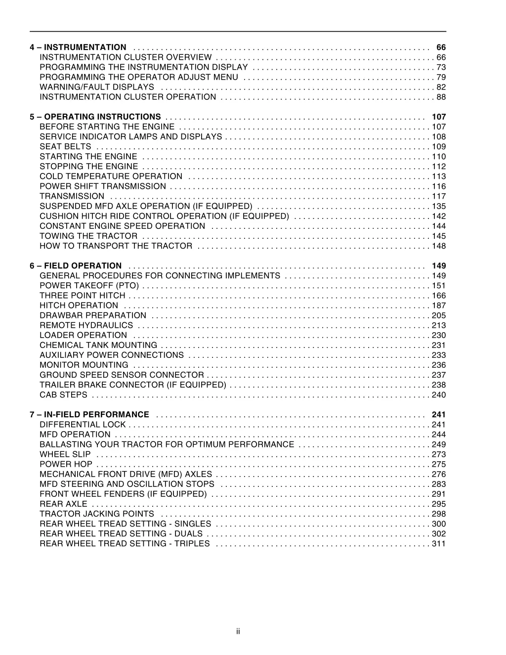 4 instrumentation 66 instrumentation cluster